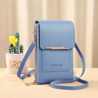 Női táskák Puha bőr pénztárcák érintőképernyős mobiltelefon pénztárca keresztben vállpántos kézitáska női olcsó női táskák