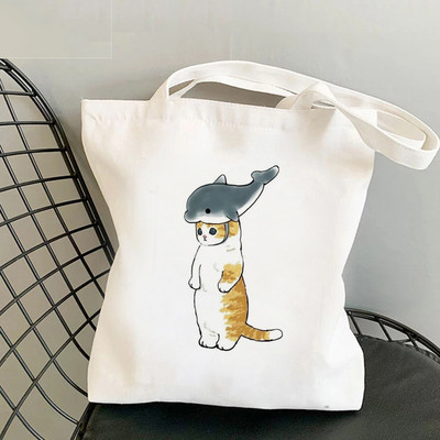 Τσάντα αγορών Cat Shark Bolsa Compra Plegable τσάντα γιούτας Bolsa Shopper Bolso Τσάντα αγορών Τσάντα Tote Επαναχρησιμοποιήσιμη δίχτυ Ecobag Cabas