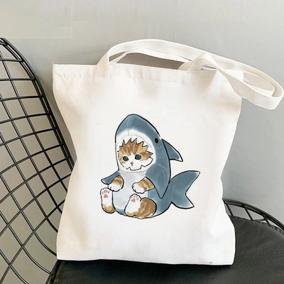 Τσάντα αγορών Cat Shark Bolsa Compra Plegable τσάντα γιούτας Bolsa Shopper Bolso Τσάντα αγορών Τσάντα Tote Επαναχρησιμοποιήσιμη δίχτυ Ecobag Cabas
