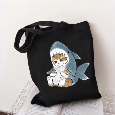 Τσάντα αγορών Cat Shark Bolsa Compra Plegable τσάντα γιούτας Bolsa Shopper Bolso Τσάντα αγορών Τσάντα Tote Επαναχρησιμοποιήσιμη δίχτυ Ecobag Cabas