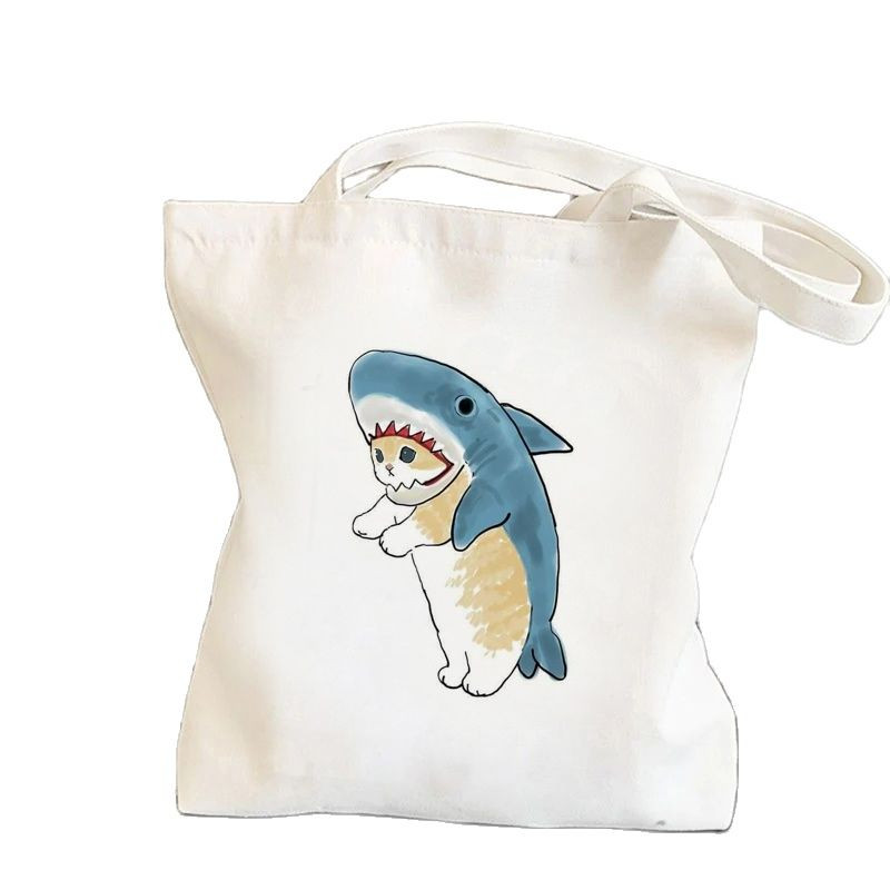 Τσάντα αγορών Cat Shark Bolsa Compra Plegable τσάντα γιούτας Bolsa Shopper Bolso Τσάντα αγορών Τσάντα Tote Επαναχρησιμοποιήσιμη δίχτυ Ecobag Cabas