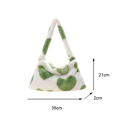 Poșete de mână pufoase pentru femei, fete, portabile de pluș, mini clutchs cu umăr de iarnă 2022, genți de călătorie de stradă cu imprimeu retro cu animale