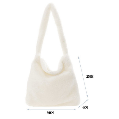 Poșete de mână pufoase pentru femei, fete, portabile de pluș, mini clutchs cu umăr de iarnă 2022, genți de călătorie de stradă cu imprimeu retro cu animale