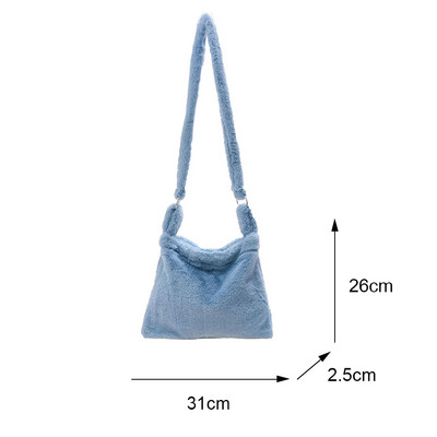 Poșete de mână pufoase pentru femei, fete, portabile de pluș, mini clutchs cu umăr de iarnă 2022, genți de călătorie de stradă cu imprimeu retro cu animale