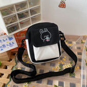 Mood, naised, multifilmid, trükkimine, kontrastsus, värviline lõuend Crossbody õlakott vabaaja naiste minikäekotid, klapiga rahakott