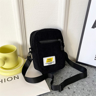 Geantă de mână pentru umăr, cu fermoar, din velur, toamnă, iarnă, cu mai multe straturi