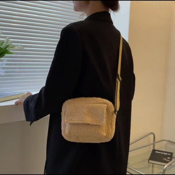 2022 Νέα βελούδινη υφασμάτινη γυναικεία τσάντα χιαστί ώμου Μικρά μοδάτα αρνάκια μάλλινες χνουδωτές γούνες Χειμερινές γυναικείες τσάντες σχεδιαστές