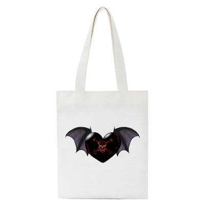 Κορέα Ulzzang Ins Heart Harajuku Γυναικεία Τσάντα ώμου Art Gothic Σχολική Τσάντα Y2k Anime Καμβά Τσάντα Μεγάλης χωρητικότητας Casual Shopper Τσάντα