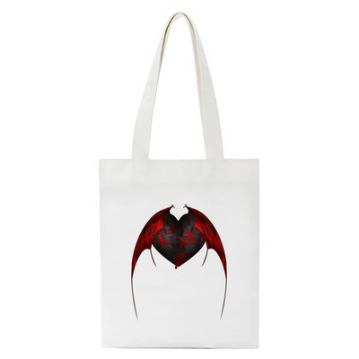 Κορέα Ulzzang Ins Heart Harajuku Γυναικεία Τσάντα ώμου Art Gothic Σχολική Τσάντα Y2k Anime Καμβά Τσάντα Μεγάλης χωρητικότητας Casual Shopper Τσάντα