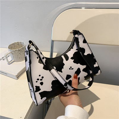 Õlakotid naistele Mood Sebra Print Naiste Luksuslik käekott PU-nahast Lihtne kaenlaaluse õlakott Käekott Rahakottide kott