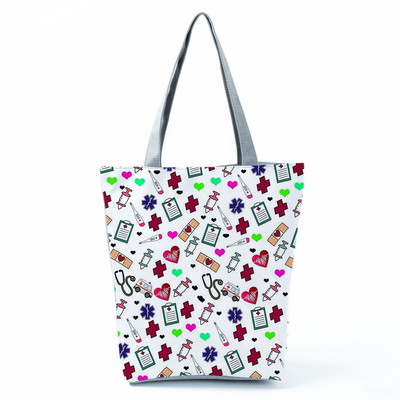 Moekott Kohandatud multifilm Hambaarsti õlakott Ökoloogiline korduvkasutatav ostukott Naiste käekotid vabaaja kaasaskantavad