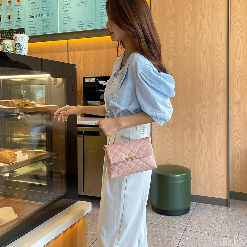 Geantă de umăr cu zăbrele diamant pentru femei, geantă pătrată mică, brodata, din piele PU, genți de mână, genți de mână și poșete, genți pentru telefon