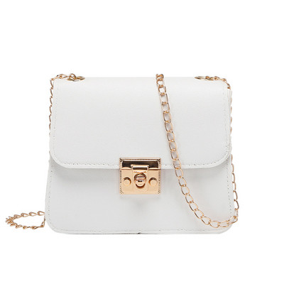 Mood väikesed naiste kotid Täielik kett õlakott Ühevärviline õmbluskott Messenger Crossbody kott PU mini Clutch rahakott