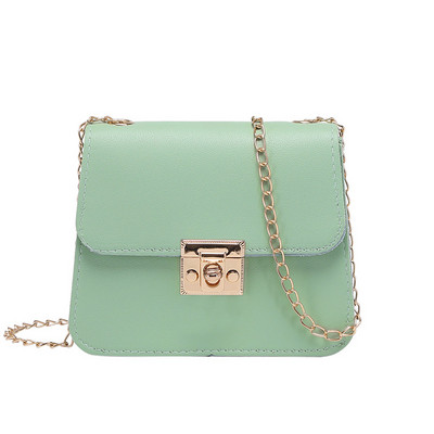 Mood väikesed naiste kotid Täielik kett õlakott Ühevärviline õmbluskott Messenger Crossbody kott PU mini Clutch rahakott