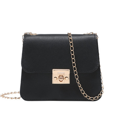 Mood väikesed naiste kotid Täielik kett õlakott Ühevärviline õmbluskott Messenger Crossbody kott PU mini Clutch rahakott