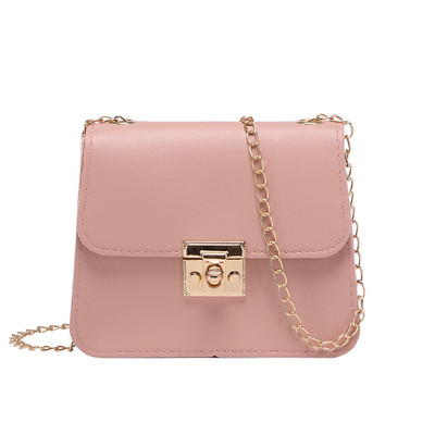 Mood väikesed naiste kotid Täielik kett õlakott Ühevärviline õmbluskott Messenger Crossbody kott PU mini Clutch rahakott