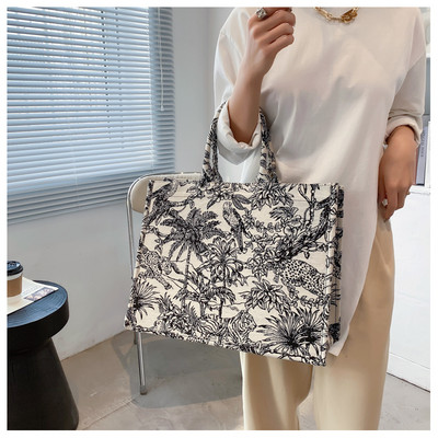 3 Atyles luxus dizájner kézitáska márka felső fogantyús táskák Jacquard hímzés Shopper Beach női válltáska hordtáska