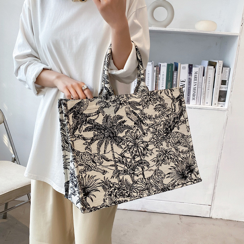 3 Atyles luxus dizájner kézitáska márka felső fogantyús táskák Jacquard hímzés Shopper Beach női válltáska hordtáska