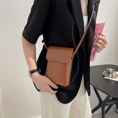 2021 Flap Crossbody Τσάντες Γυναικείες μίνι PU Δερμάτινες τσάντες ώμου και τσάντες για κορίτσια Γυναικείο τηλέφωνο Απλή τσάντα μονόχρωμη ντιζάιν