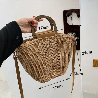 Yogodlnsi suvine suure mahutavusega õlgõlakott rotangist rannakotid kootud käepidemega kott Casual Lady Totes Shopping Käekott Clutch