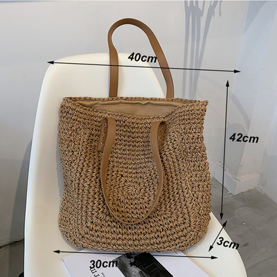 Yogodlnsi suvine suure mahutavusega õlgõlakott rotangist rannakotid kootud käepidemega kott Casual Lady Totes Shopping Käekott Clutch