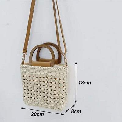 Yogodlnsi suvine suure mahutavusega õlgõlakott rotangist rannakotid kootud käepidemega kott Casual Lady Totes Shopping Käekott Clutch