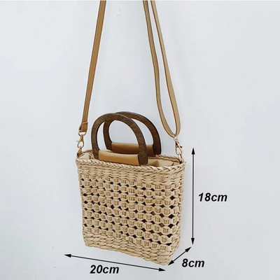 Yogodlnsi suvine suure mahutavusega õlgõlakott rotangist rannakotid kootud käepidemega kott Casual Lady Totes Shopping Käekott Clutch