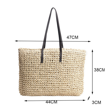 Yogodlnsi suvine suure mahutavusega õlgõlakott rotangist rannakotid kootud käepidemega kott Casual Lady Totes Shopping Käekott Clutch