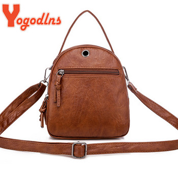 Yogodlns Vintage Малка чанта за рамо Дамска мека PU кожена чанта Crossbody Многофункционална чанта Messenger Ежедневна дамска чанта Bolso