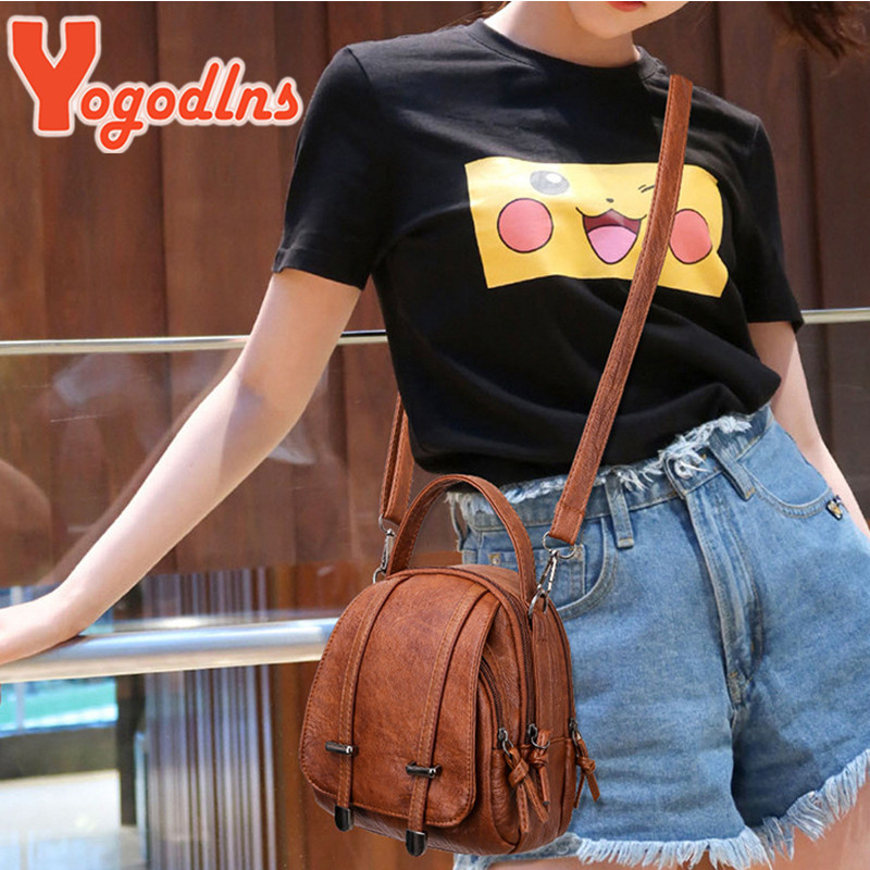 Yogodlns Vintage väike õlakott naiste pehmest PU-nahast Crossbody kott Multifunktsionaalne messenger kott Casual Lady käekott Bolso