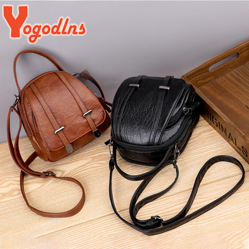 Yogodlns Vintage väike õlakott naiste pehmest PU-nahast Crossbody kott Multifunktsionaalne messenger kott Casual Lady käekott Bolso