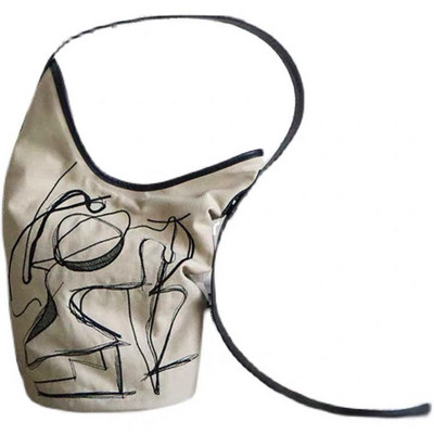 Naiste lõuendist õlakotid Vintage Ins Suure mahutavusega koppkott Täielikult sobivad Crossbody Graffiti käekotid Harajuku vabaajakott Uus