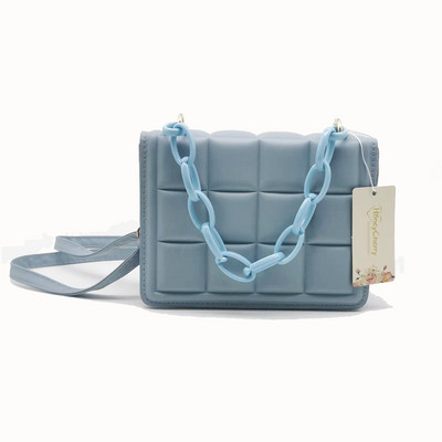 Geantă de tip crossbody cu clapă în relief la modă coreeană Mini posete și genți de mână Designer de lux pentru femei Geantă de umăr pătrată