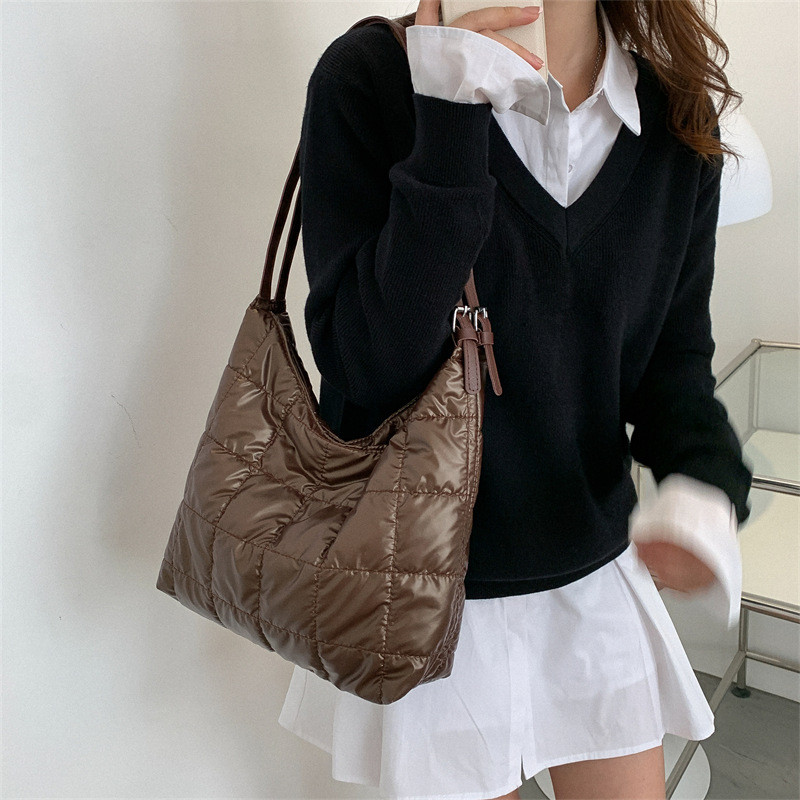 Χειμερινή νέα βαμβακερή γυναικεία τσάντα ώμου Τσάντες casual tote μεγάλης χωρητικότητας Μαλακές τσάντες γυναικεία τσάντα μασχάλης