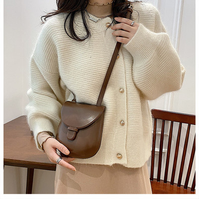 Új női válltáska Hot Sale Pu Kis Retro Egyszerű Patkócsomag Szíj Design Fő női futártáskák