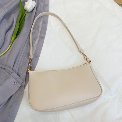 Vintage naiste PU-nahast õlakott vabaaja naiste ühevärviline väike rahakott Käekott Naistele Mini abaksillaarkotid Sidur