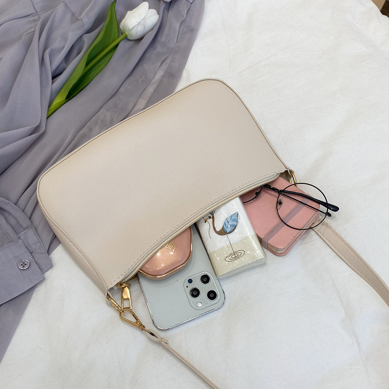 Vintage naiste PU-nahast õlakott vabaaja naiste ühevärviline väike rahakott Käekott Naistele Mini abaksillaarkotid Sidur