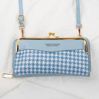 Κλασικό γυναικείο πορτοφόλι πολλαπλών λειτουργιών Γυναικείο πορτοφόλι με παστίλια μεγάλης χωρητικότητας Μοτίβο αγγελιοφόρου τσάντα Lady Fashion Δερμάτινη τσάντα ώμου