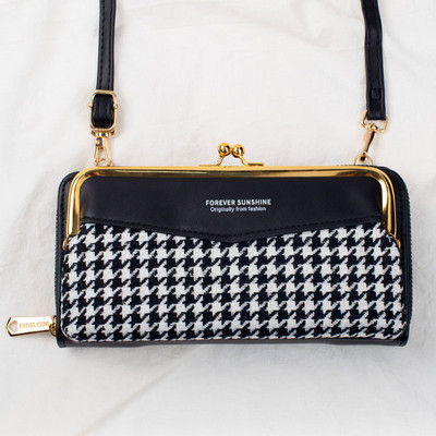 Κλασικό γυναικείο πορτοφόλι πολλαπλών λειτουργιών Γυναικείο πορτοφόλι με παστίλια μεγάλης χωρητικότητας Μοτίβο αγγελιοφόρου τσάντα Lady Fashion Δερμάτινη τσάντα ώμου