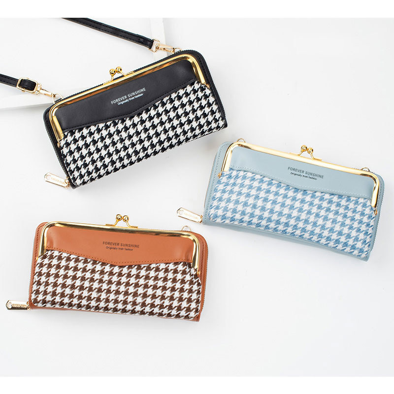 Κλασικό γυναικείο πορτοφόλι πολλαπλών λειτουργιών Γυναικείο πορτοφόλι με παστίλια μεγάλης χωρητικότητας Μοτίβο αγγελιοφόρου τσάντα Lady Fashion Δερμάτινη τσάντα ώμου