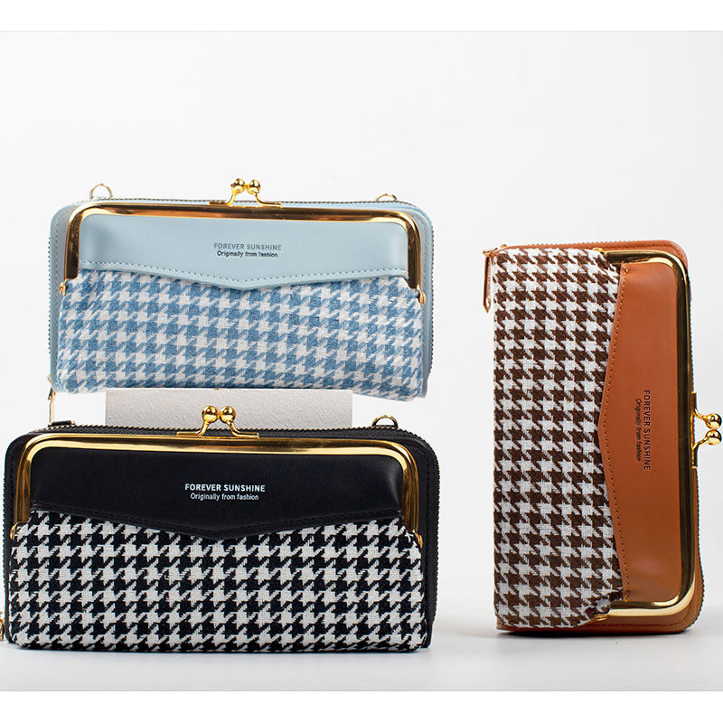 Κλασικό γυναικείο πορτοφόλι πολλαπλών λειτουργιών Γυναικείο πορτοφόλι με παστίλια μεγάλης χωρητικότητας Μοτίβο αγγελιοφόρου τσάντα Lady Fashion Δερμάτινη τσάντα ώμου