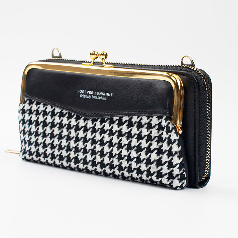 Κλασικό γυναικείο πορτοφόλι πολλαπλών λειτουργιών Γυναικείο πορτοφόλι με παστίλια μεγάλης χωρητικότητας Μοτίβο αγγελιοφόρου τσάντα Lady Fashion Δερμάτινη τσάντα ώμου