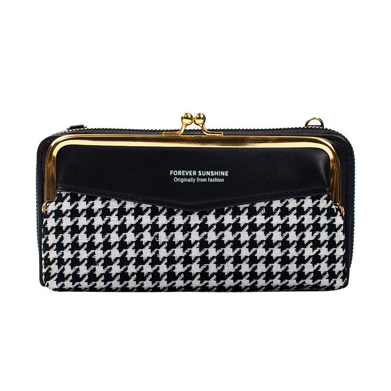 Κλασικό γυναικείο πορτοφόλι πολλαπλών λειτουργιών Γυναικείο πορτοφόλι με παστίλια μεγάλης χωρητικότητας Μοτίβο αγγελιοφόρου τσάντα Lady Fashion Δερμάτινη τσάντα ώμου