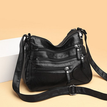 Висококачествени дамски меки кожени чанти за през рамо Многопластова класическа чанта през рамо Луксозна дизайнерска дамска чанта и портмоне