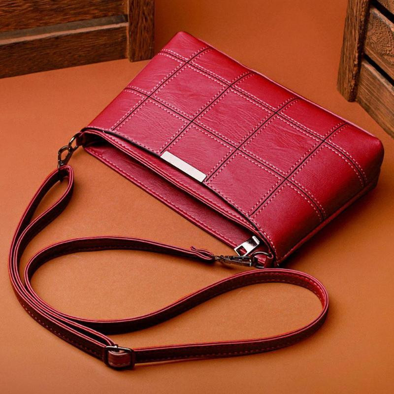 Γυναικεία τσάντα Casual Tassel Τσάντα Γυναικεία ντιζάιν Τσάντα Δερμάτινη καρό τσάντα Messenger Shoulder Μονόχρωμη Μικρή τετράγωνη τσάντα