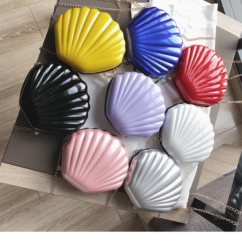 Divat női váll kézitáskák Shell táska lánc aranyos flitterek kis táska telefon pénztartó cipzáros táskák nőknek