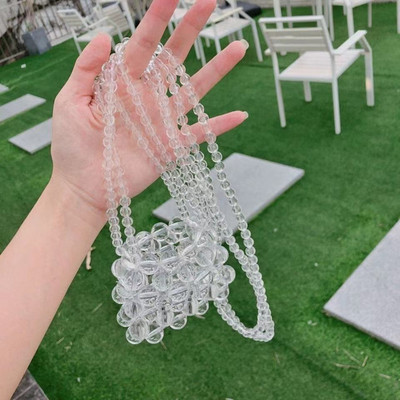 Divatos, kézzel szőtt mini gyöngytáskák női gyöngyös válltáska női parti kézitáska kis fekete gyöngyházas kézitáska 2020