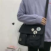 Naiste õlakott Naistele Suure mahutavusega lihtne mood Soliidne vabaaja lõuend kooli Crossbody käekott naistele