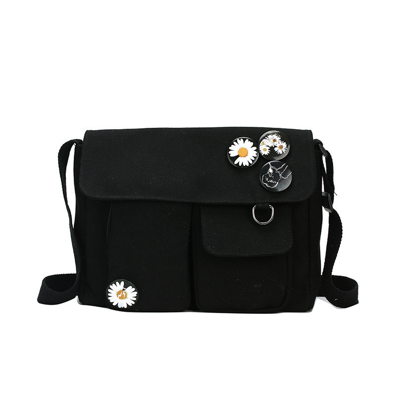 Naiste õlakott Naistele Suure mahutavusega lihtne mood Soliidne vabaaja lõuend kooli Crossbody käekott naistele