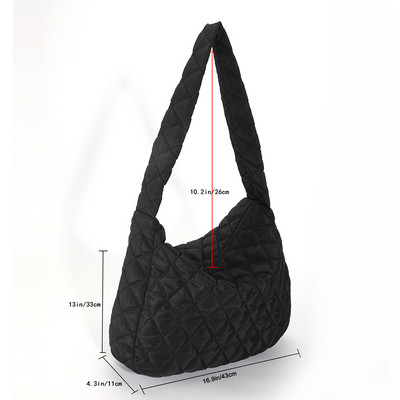 Μόδα Γυναικεία δικτυωτή μονόχρωμη τσάντα ώμου Cloud Γυναικεία Casual καπιτονέ τσάντα χιαστί Φθινόπωρο Χειμώνας Τσάντες μεγάλης χωρητικότητας